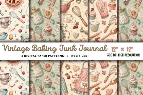 Download Vintage Baking Junk Journal Background - Premium Resources